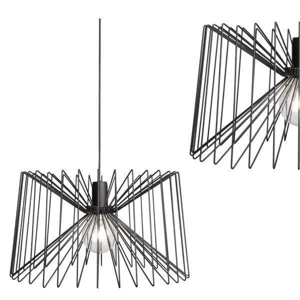Druciana lampa wisząca w stylu Vertigo NESS BLACK 46cm 6768