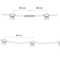 Girlanda ogrodowa FESTOON LIGHTS 6M 10xE27 | czarny 7873