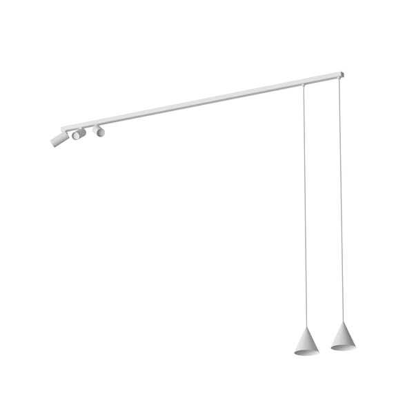 Lampa wisząca FOURTY V wys.130cm dług.150cm GU10+miniGU10 | Biały 11446