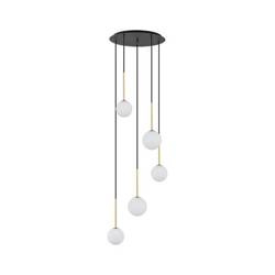 Minimalistyczna lampa wisząca G9 120cm KARO V | czarny złoty