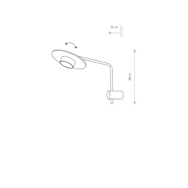 Kinkiet DISK I wys. 38cm GX53 | czarny/brązowy 7645