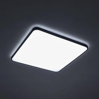 Plafon AGNES SQUARE LED PRO wys.5cm szer.63.5cm 64W 4000K 6000lm IP44 | Czarny/Biały