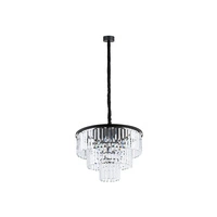 Żyrandol wiszący CRISTAL BLACK M szer. 56cm 9xE14 | czarny 7616