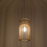 Lampa wisząca KYMI A szer. 26 cm 10570 drewno | Biała