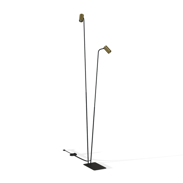 Lampa podłogowa podwójna MONO 120cm 2xGU10 | mosiężny