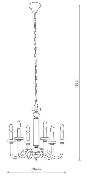 Żyrandol HAMPTON VI klasyczny szkło i stal chromowana | srebrny 8154