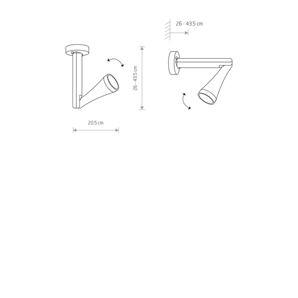 Kinkiet / lampa sufitowa OTTAWA regulowana 9562