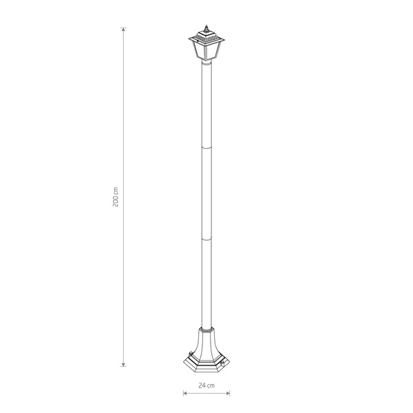 Lampa stojąca ANA 200cm E27 IP44 | czarny 10502