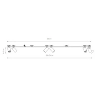 Lampa 6 punktowa podtynkowa MONO SURFACE VI 200cm GU10 | biały złoty 7687