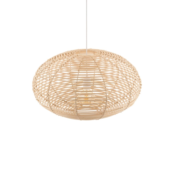 Lampa wisząca RATTAN M śr. 60cm E27 | naturalne drewno/biały 11154