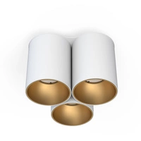 Punktowa lampa sufitowa EYE TONE III dł. 18cm 3xGU10 | biały/złoty 7666