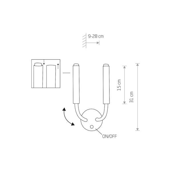 Kinkiet nowoczesny rurki STALACTITE BLACK II CZARNY 8353