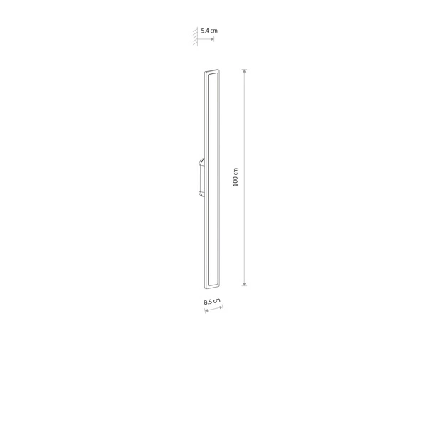 Zewnętrzny kinkiet ISLA LED 22W 3000K 1200lm wys.100cm szer.8.5cm IP54 | Czarny 11553