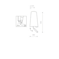 Kinkiet FARO II wys. 44cm E27 + G9 | czarny/złoty 7982
