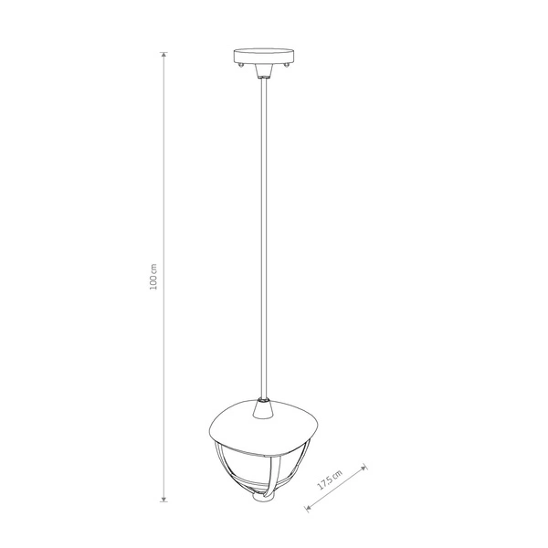 Lampa wisząca AMELIA szer. 17,5cm E27 IP44 | czarny 10496