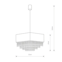 Lampa kwadrat crystal MODENA I 31cm 4014