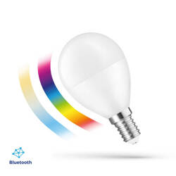 Żarówka LED sterowana Bluetooth RGBW + CCT  barwa 2700 - 6000K 4,9W E14 SMART Simply multikolor