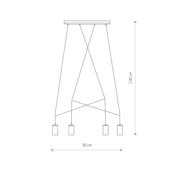 Lampa wisząca IMBRIA BLACK IV listwa