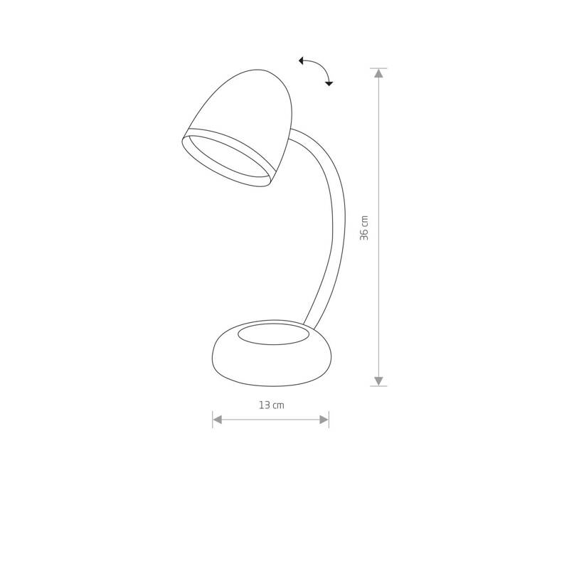 Retro lampka biurkowa POCATELLO E27 18W wys. 36cm | srebrny